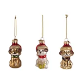 Bombki - Bombka szklana piesek 7 cm mix kształtów - miniaturka - grafika 1