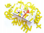Magnesy - Literki magnetyczne - KOLOR ŻÓŁTY- 80 elementów - miniaturka - grafika 1