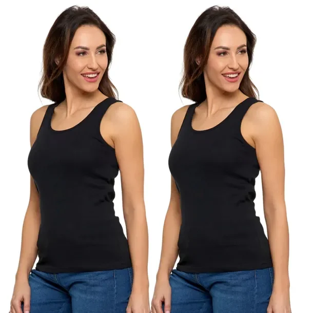 2x Koszulka Damska Tank-Top Bawełniana Na Ramiączkach Klasyczna MORAJ 4XL