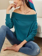 Swetry damskie - LA Angels Sweter w kolorze turkusowym - miniaturka - grafika 1