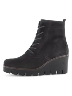 Gabor Skórzane kozaki w kolorze czarnym na koturnie - Botki damskie - miniaturka - grafika 1