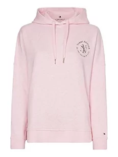 Tommy Hilfiger Damska bluza z kapturem RLX NYC okrągły sweter z kapturem, klasyczny różowy wrzosowy, L - Swetry damskie - miniaturka - grafika 1