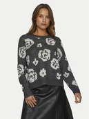 Swetry damskie - Vila Sweter Siya 14099841 Szary Regular Fit - miniaturka - grafika 1