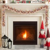 Bombki - vidaXL Girlanda z bombek świątecznych Różowe złoto 186 cm polistyren - miniaturka - grafika 1