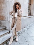Kurtki damskie - Kurtka zimowa damska parka LUSTER beżowa Dstreet TY3958-XXL - miniaturka - grafika 1