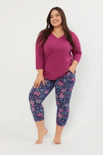 Folk piżama damska 3/4 rękaw, 7/8 spodnie - Italian Fashion - Piżamy damskie - miniaturka - grafika 1