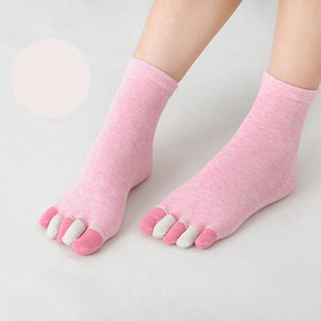 Stopki skarpetki pięciopalcowe kolorowe jasne różowe joga pilates gimnastyk