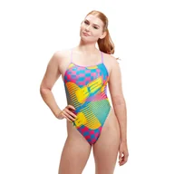 Stroje kąpielowe - Strój pływacki jednoczęściowy damski Speedo Allover Digital Vback - miniaturka - grafika 1