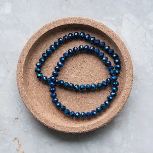 Zestaw granatowych bransoletek z kryształków - Bransoletki - miniaturka - grafika 1