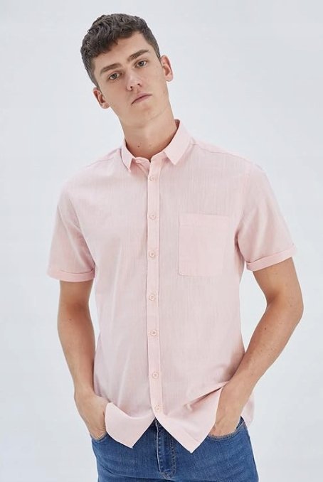 Defacto Koszula Z Krótkim Rękawem Różowa Gładka Xl 0Z1D3_C* T1A