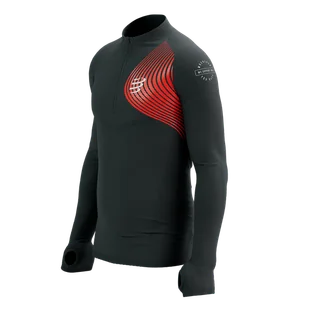 COMPRESSPORT Bluza do biegania męska WINTER TRAIL POSTURAL LS TOP black/red - Bluzy sportowe męskie - miniaturka - grafika 9