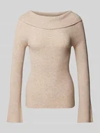 Swetry damskie - Sweter z dzianiny z dekoltem w łódkę model ‘JAYDEN’ - miniaturka - grafika 1