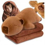 Maskotki i pluszaki - Maskotka Z Kocem Poduszka Pluszak Kapibara 3w1 55 Cm Duża Przytulanka Koc - miniaturka - grafika 1