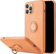 Etui i futerały do telefonów - Mocco Pastel Ring Silicone Back Case for Apple iPhone 12 Max Orange - miniaturka - grafika 1