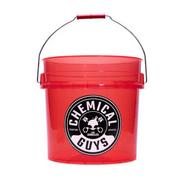 Kosmetyki samochodowe - Chemical Guys Transparent Red Carwash Bucket 19L - wiadro detailingowe - miniaturka - grafika 1