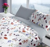 Pościel - Pościel bawełniana 160x200 Pure biała szara kolorowa Faro - miniaturka - grafika 1