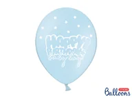 Baby shower i roczek - PartyDeco Balony "Happy Birthday - Baby boy", pastel niebieski, 12", STRONG, 6 szt SB14P-210-011-6 - miniaturka - grafika 1