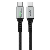 Kable USB - LogiLink USB-C 20 Gb/s, 240W 0.5m w oplocie czarny - miniaturka - grafika 1