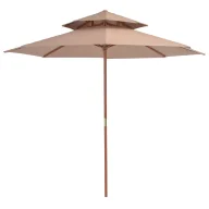 Parasole ogrodowe - Dwupoziomowy parasol ogrodowy taupe S4-P81 - miniaturka - grafika 1