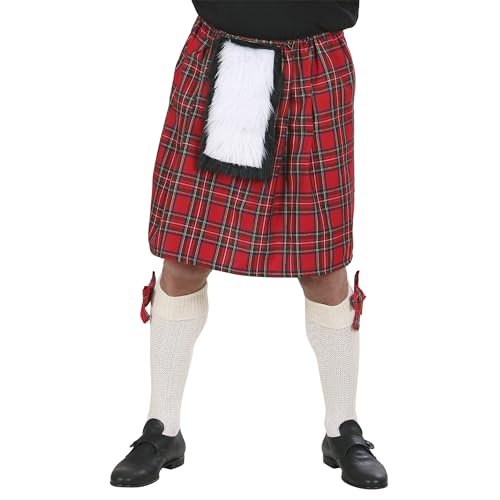 W WIDMANN MILANO Party Fashion - szkocka spódnica dla dorosłych, spódnica w kratę, kilt, tartan, karnawał, impreza tematyczna