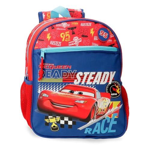 Joumma Disney Cars Lets Race Plecak szkolny adaptacyjny do wózka Czerwony 27 x 33 x 11 cm Poliester 9,8 l, Czerwone, Plecak szkolny z możliwością dostosowania do wózka