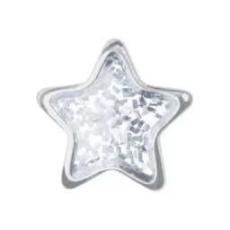 Kolczyki błyszcząca biała gwiazdka w srebrnej oprawie Studex system 75 7524 3544 - Piercing - miniaturka - grafika 1