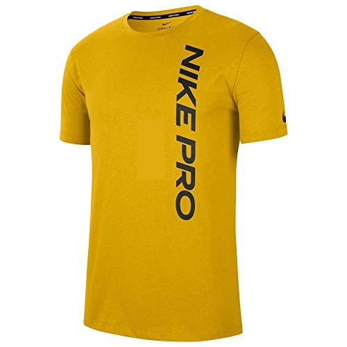 Nike Męski T-shirt Pro Top Npc Burnout T-shirt żółty Dark Sulfur/Sequoia L