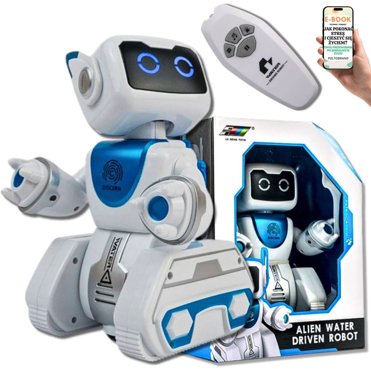 INTELIGENTNY ROBOT Z PILOTEM HYDRODYNAMIKA MUZYKA ŚWIATŁA LED FUNKCJE EDUKACYJNE PREZENT DLA CHŁOPCA WNUKA + EBOOK-1