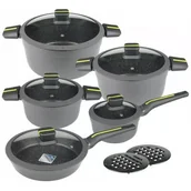 Zestawy garnków i patelni - Klausberg Zestaw garnków granitowych 12-elementów KLAUSBERG Dolce Grey [KB-7358] KB-7358 - miniaturka - grafika 1