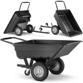 Taczki - Przyczepa przyczepka ogrodowa taczka do traktorka HIGHER 180L 3w1 - miniaturka - grafika 1