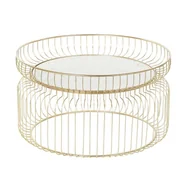 Ławy i stoliki kawowe - Emaga Stolik DKD Home Decor Biały Marmur Żelazo Złoty (71 x 71 x 39 cm) - miniaturka - grafika 1