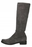 Kozaki damskie - CAPRICE KOZAKI DAMSKIE SZARE DAMSKIE PŁASKI OBCAS Z ZAMKIEM 39 TLA - miniaturka - grafika 1