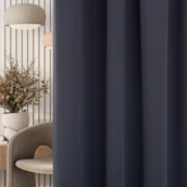 Zasłony - Zasłona zaciemniająca na taśmie marszczącej grafitowy szary 140 x 280 cm 1 szt. - miniaturka - grafika 1