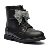 Buty dla dziewczynek - Kurt Geiger Skórzane botki KENSINGTON STRAP BOW - miniaturka - grafika 1