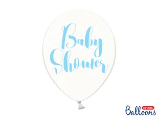 Party Deco Balon przezroczysty na Baby Shower Chłopca - 30 cm - 6 szt. SB14C-202-099B-6 - Baby shower i roczek - miniaturka - grafika 1