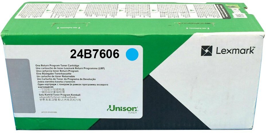 Lexmark XC8355 95x 96x Cyan Rtn 12K Cartridge 24B7606