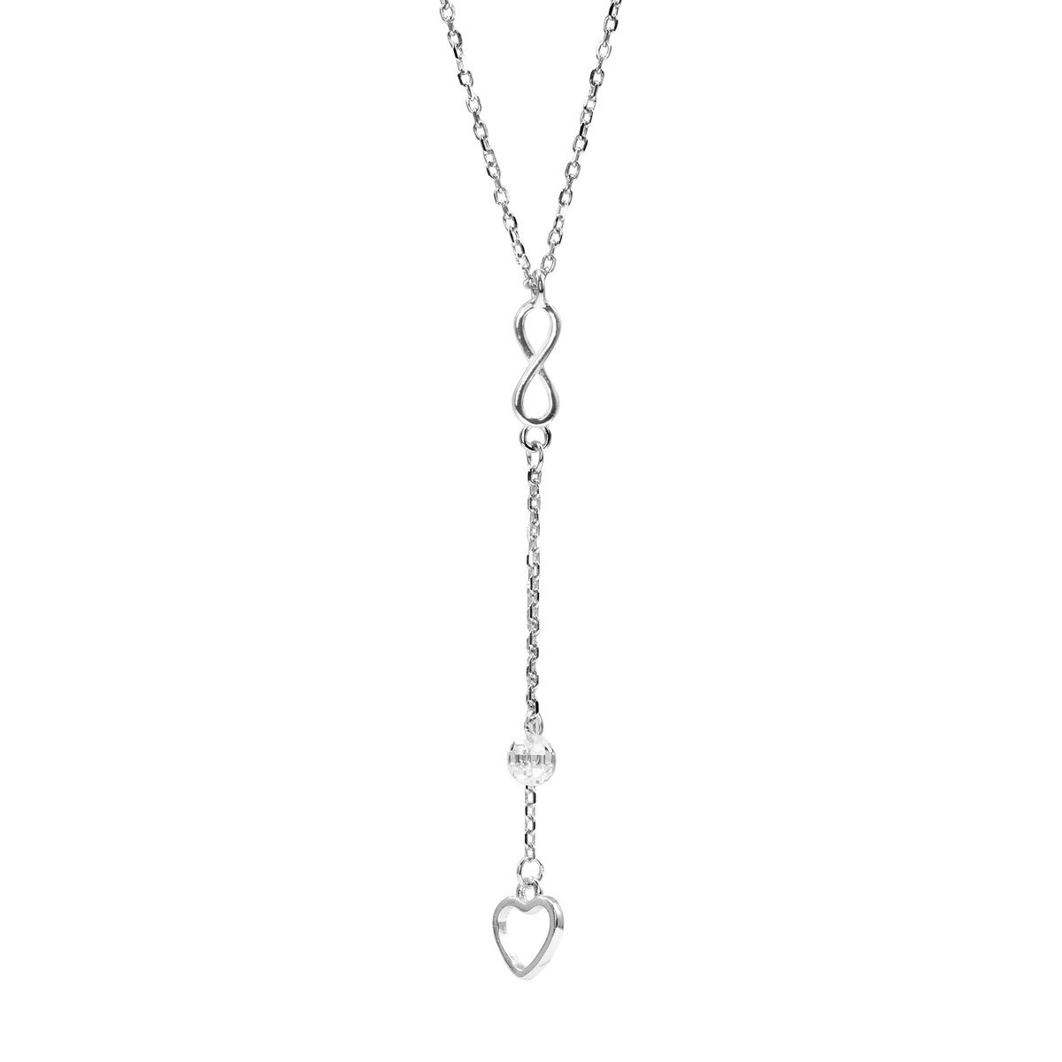 Srebrny naszyjnik celebrytka 925 Serce Nieskończoności