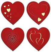 Szkolne artykuły papiernicze - Naklejki papierowe na taśmie Serca 500szt - miniaturka - grafika 1