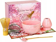 Herbata - Zestaw Do Japońskiej Herbaty Matcha Zestaw Do Robienia Matchy Różowy - miniaturka - grafika 1