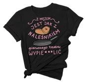 Koszulki i topy damskie - koszulka na prezent dla koleżanki po rozwodzie z mężem jest jak z naleśnikiem - miniaturka - grafika 1