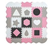 Maty piankowe - Milly Mally, Mata Piankowa Puzzle, Jolly 3x3 Shapes, Różowo Szary - miniaturka - grafika 1