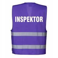 Odzież robocza - Kamizelka odblaskowa Portwest fioletowa L/XL z nadrukiem INSPEKTOR - miniaturka - grafika 1