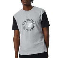 Koszulki sportowe męskie - Koszulka New Balance MT21901AG - szara - miniaturka - grafika 1