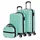 NUMADA Zestaw walizek sztywnych 3/4 szt. - walizka kabinowa 53 cm, średnia 63 cm, duża 75 cm i kosmetyczka. Wytrzymały, lekki i bezpieczny, 3. Miętowa zieleń, 3 Piezas, Ekologiczny zestaw walizek