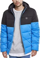 Kurtki męskie - Urban Classics Męska kurtka puchowa z kapturem, 2 odcienie, Niebieski (Brightblue/Blk 01435), L - miniaturka - grafika 1