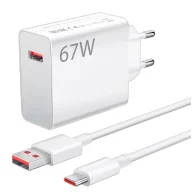 Ładowarki do telefonów - Ładowarka sieciowa Xiaomi Oryginalna MDY-14-EW 67W Szybkie Ładowanie QC 3.0 + Kabel USB-USB-C 6A Biała - miniaturka - grafika 1
