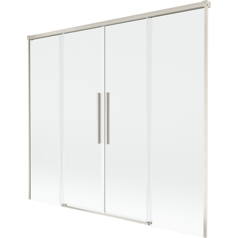 Mexen Rox parawan nawannowy 2-skrzydłowy rozsuwany 170 x 150 cm, transparent, nikiel szczotkowany - 8C9-170-002-97-00