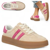 Półbuty damskie - Sneakersy Damskie SKÓRZANE FILIPPO Wygodne Beżowe sportowe Półbuty 39 - miniaturka - grafika 1