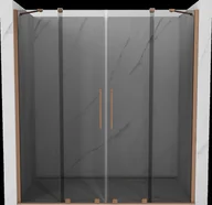 Ścianki i drzwi prysznicowe - Mexen Velar Duo drzwi prysznicowe rozsuwane 180 cm, grafit, miedź szczotkowana - 871-180-000-42-65 - miniaturka - grafika 1