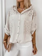 Bluzy damskie - BLUZA DEMET BEŻOWA ONE SIZE - Ubra - miniaturka - grafika 1